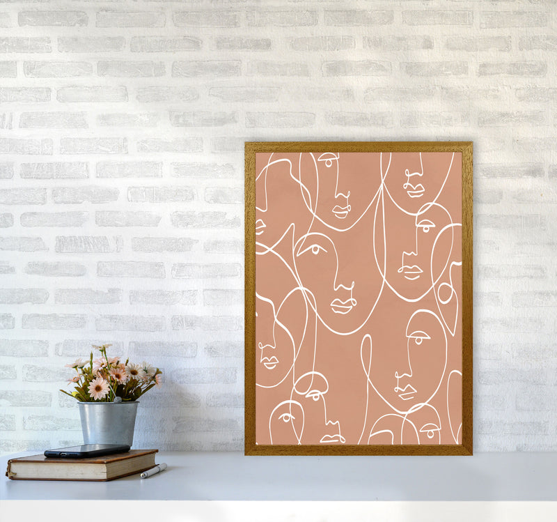 Face Beige Line Art Art Print by Essentially Nomadic A2 Print Only