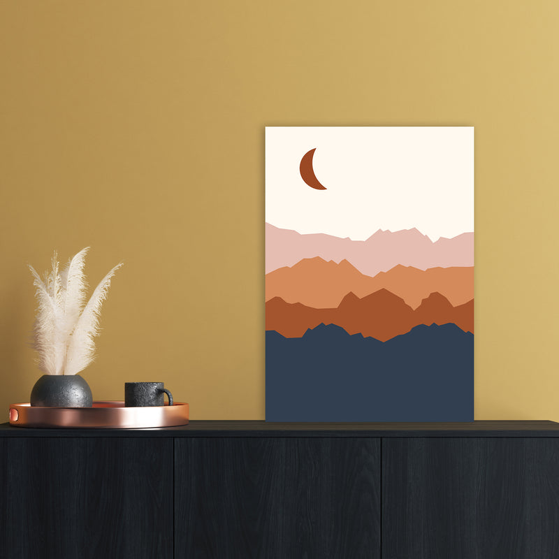 Moon Blue Mountain 01 Art Print by Essentially Nomadic A2 Black Frame