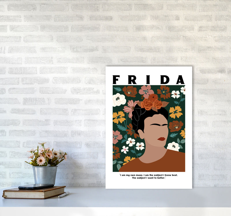 Frida Floral Art Print by Essentially Nomadic A2 Black Frame