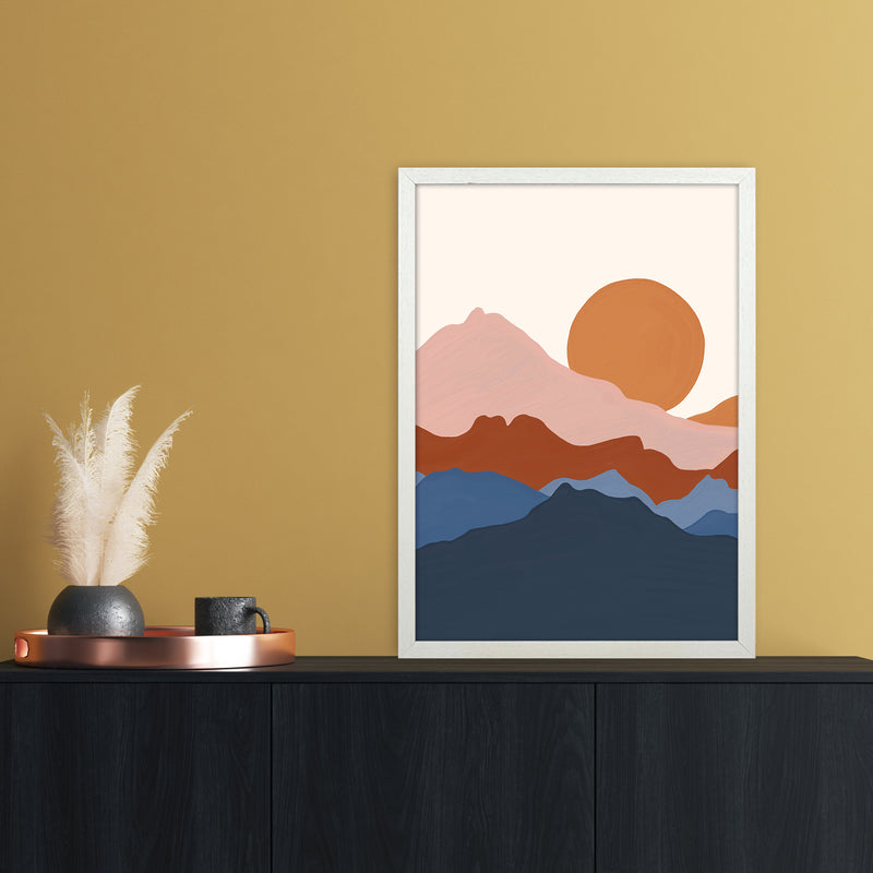 Astract Landscape Art Print by Essentially Nomadic A2 Oak Frame