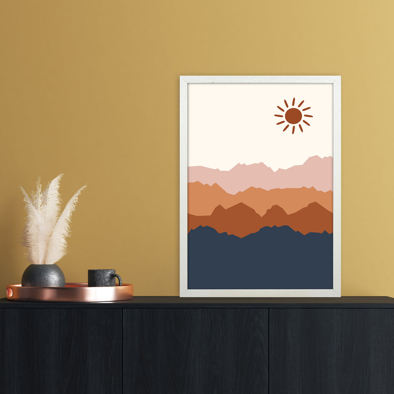 Sun Blue Mountain 02 Art Print by Essentially Nomadic A2 Oak Frame