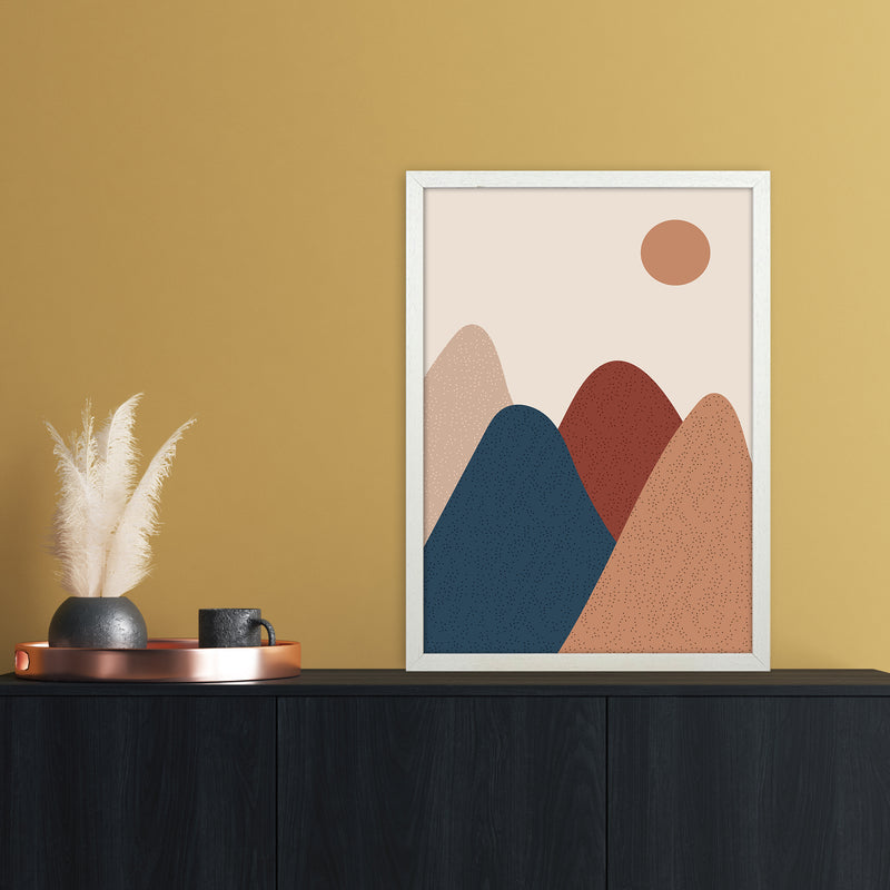 Mountain Sun Art Print by Essentially Nomadic A2 Oak Frame