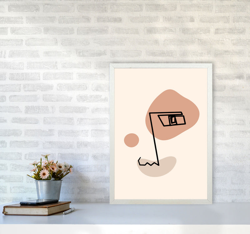 Absract 1 Face Line Art Art Print by Essentially Nomadic A2 Oak Frame