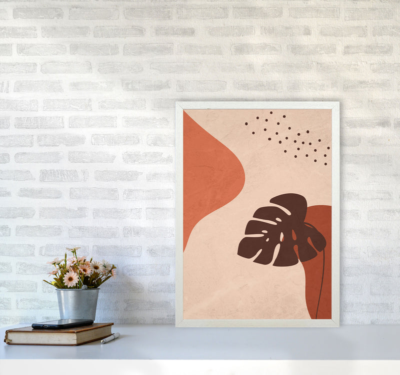 Abstract Art Monstera Art Print by Essentially Nomadic A2 Oak Frame
