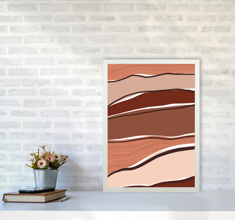 Abstract Stripes Art Print by Essentially Nomadic A2 Oak Frame
