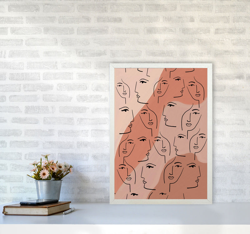 Faces Art Print by Essentially Nomadic A2 Oak Frame