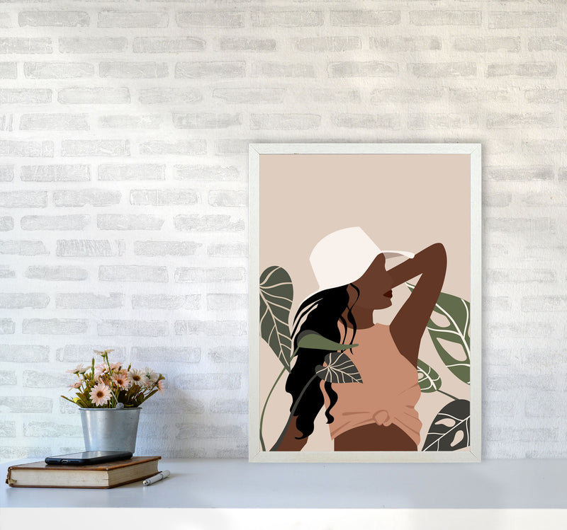 Girl Black Woman Art Print by Essentially Nomadic A2 Oak Frame