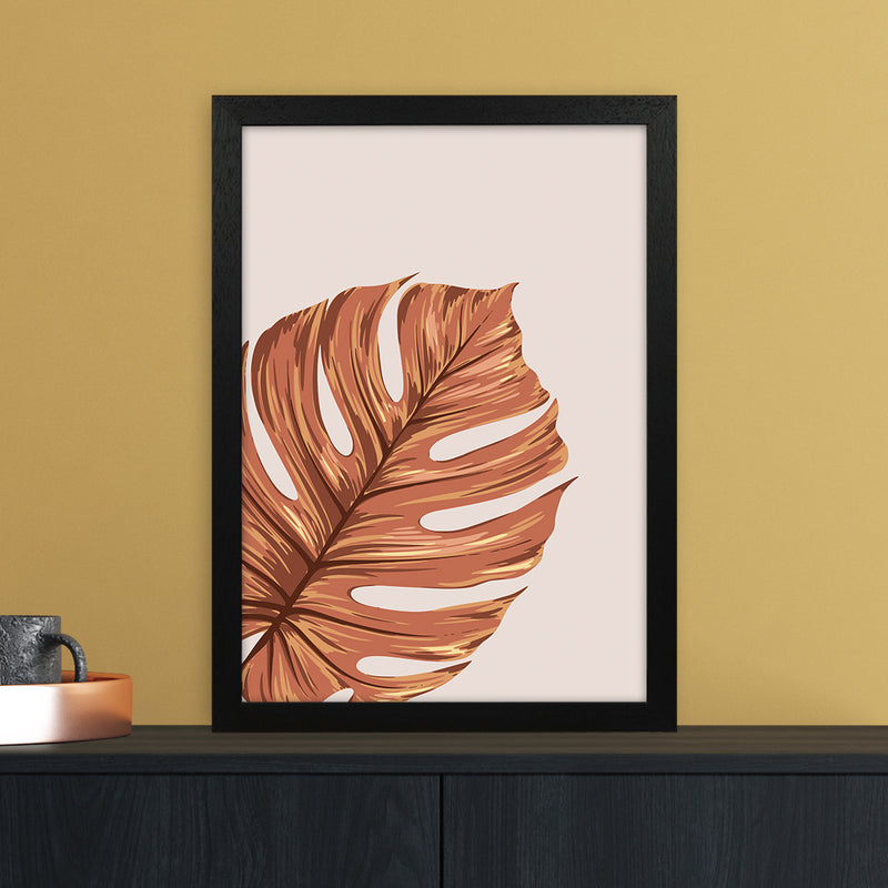 Monstera Leaf Teracotta Art Print by Essentially Nomadic A3 White Frame