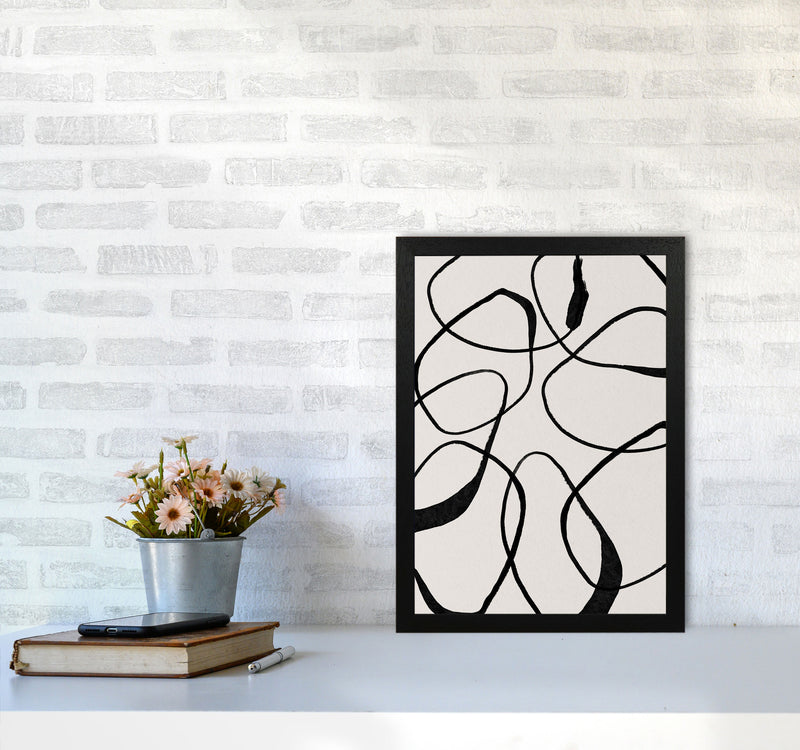 Abstract Scribble Art Print by Essentially Nomadic A3 White Frame