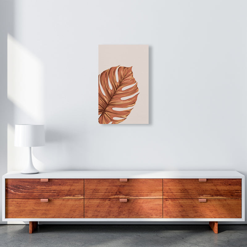 Monstera Leaf Teracotta Art Print by Essentially Nomadic A3 Canvas