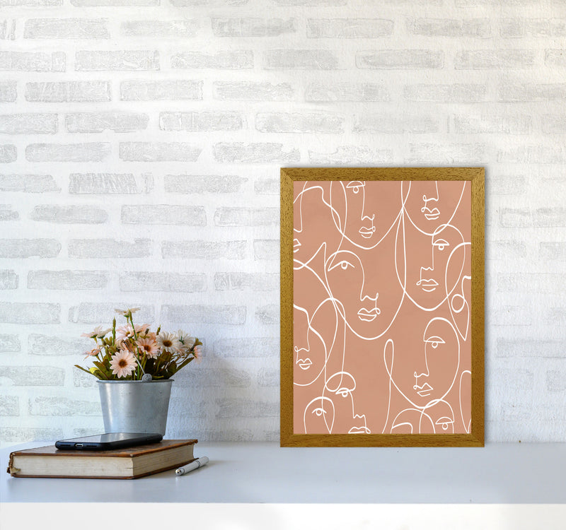 Face Beige Line Art Art Print by Essentially Nomadic A3 Print Only