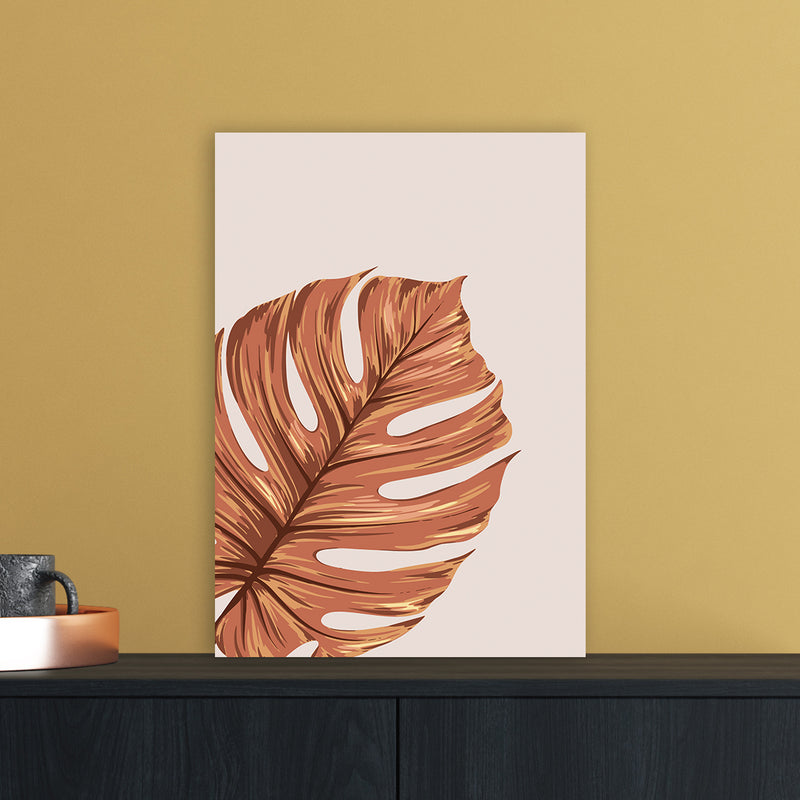 Monstera Leaf Teracotta Art Print by Essentially Nomadic A3 Black Frame