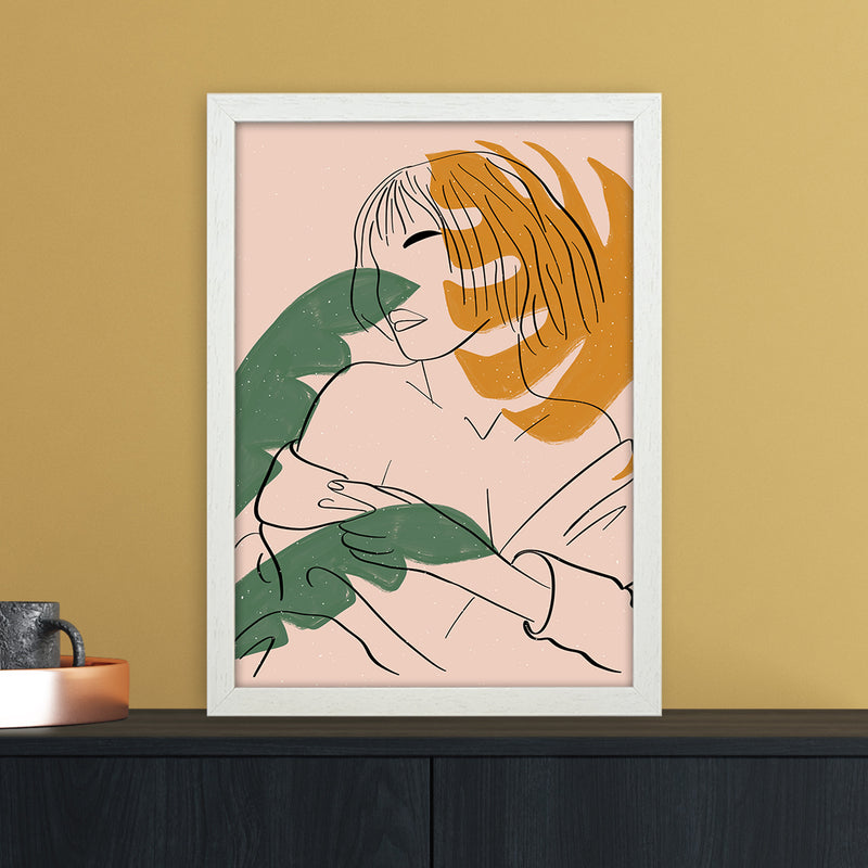 Girl Art Print by Essentially Nomadic A3 Oak Frame