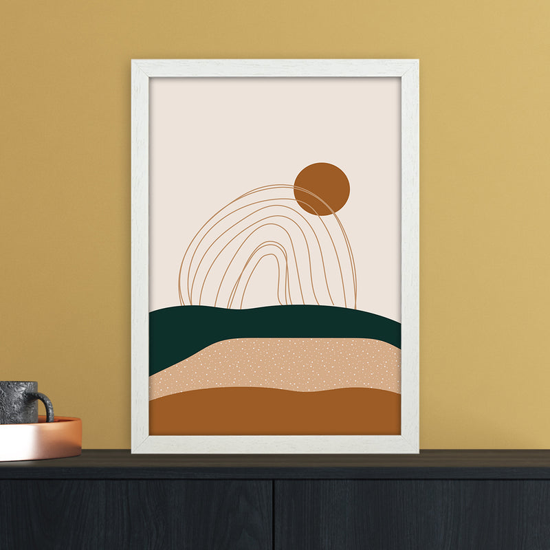 Abstract Rainbow Landscape Art Print by Essentially Nomadic A3 Oak Frame