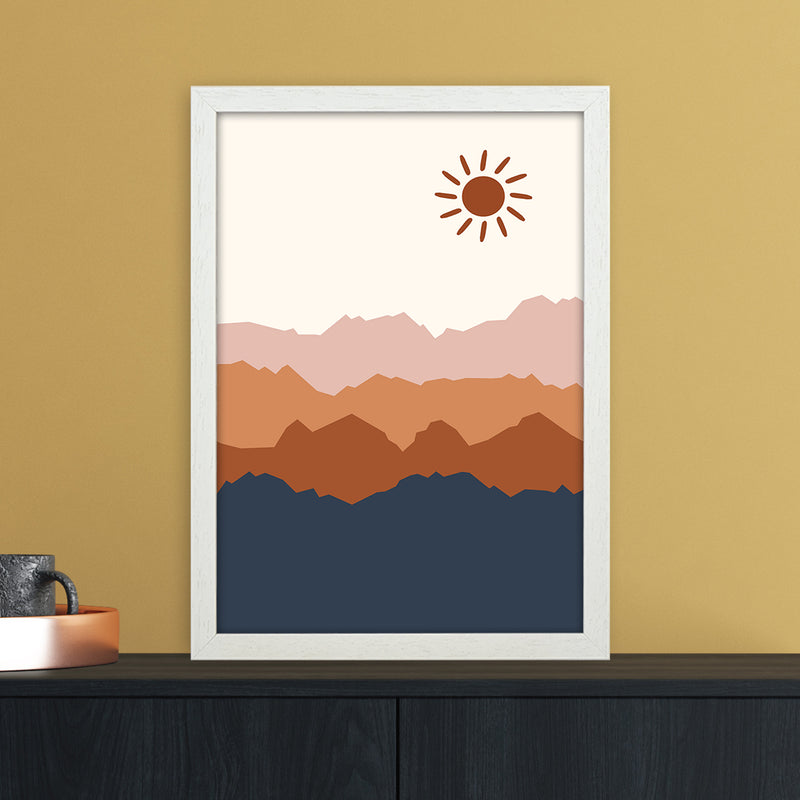 Sun Blue Mountain 02 Art Print by Essentially Nomadic A3 Oak Frame