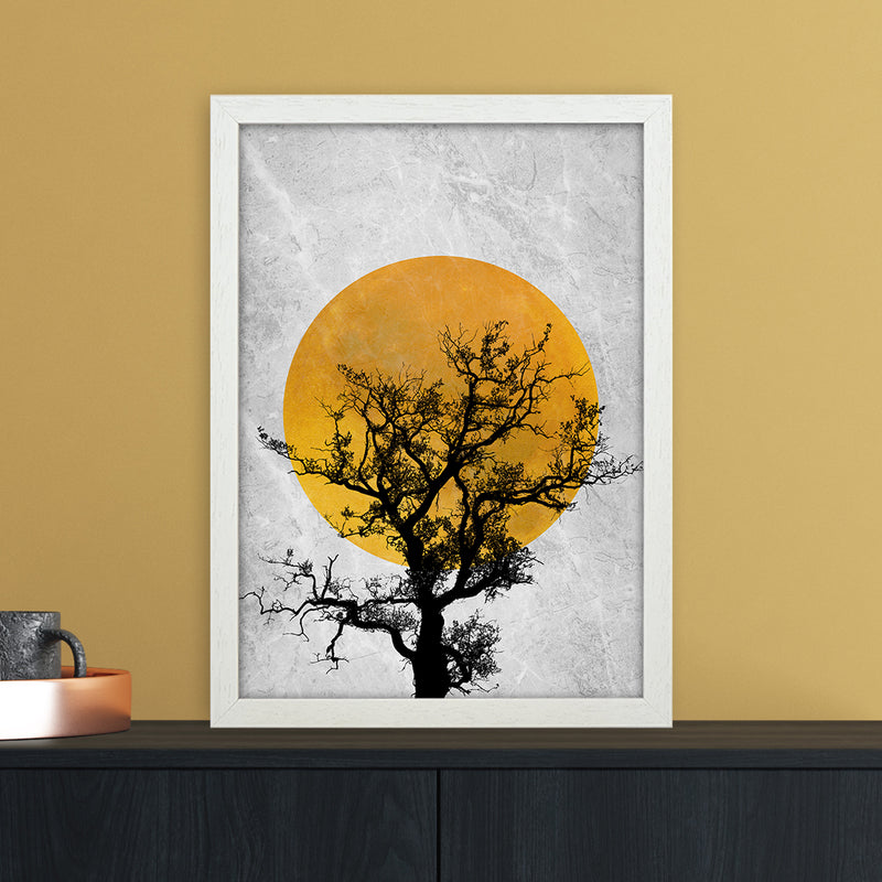 The Sunset Tree Art Print by Essentially Nomadic A3 Oak Frame