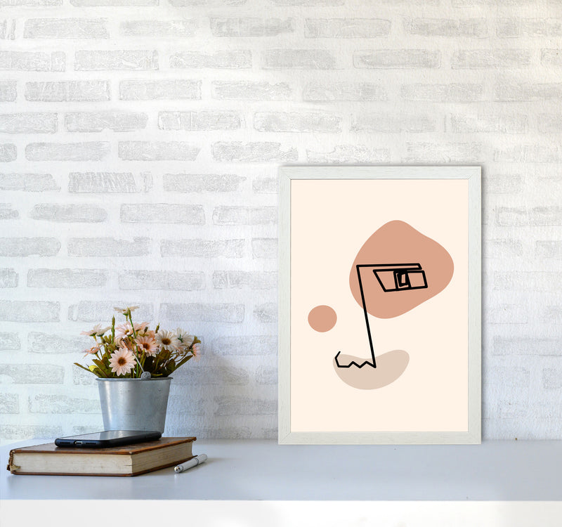 Absract 1 Face Line Art Art Print by Essentially Nomadic A3 Oak Frame
