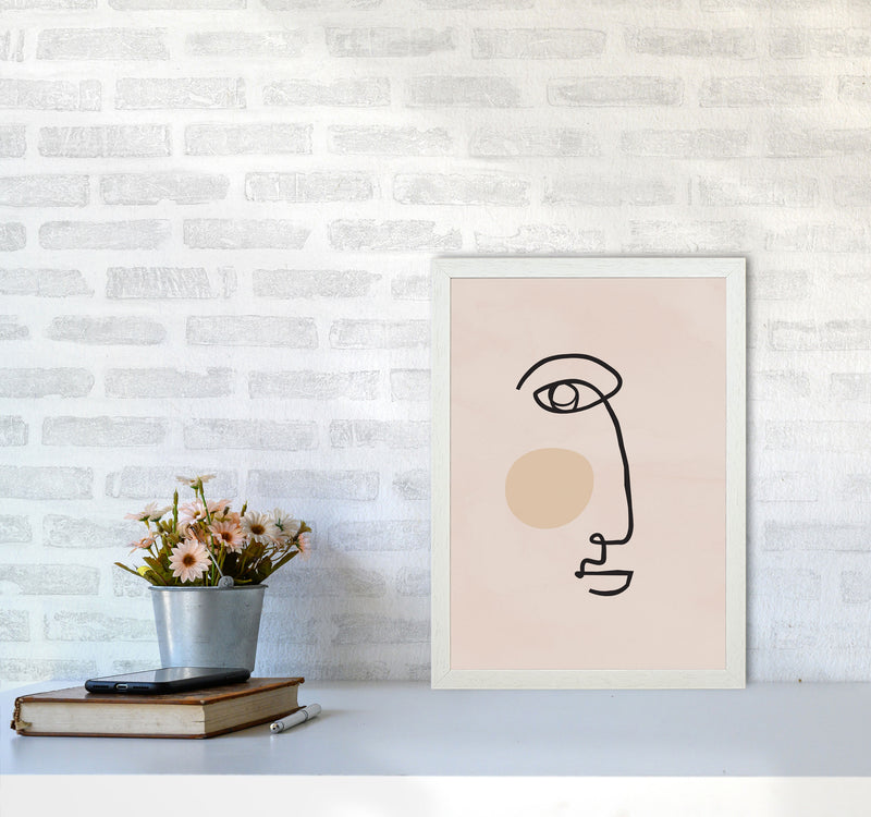 Absract 2 Face Line Art Art Print by Essentially Nomadic A3 Oak Frame