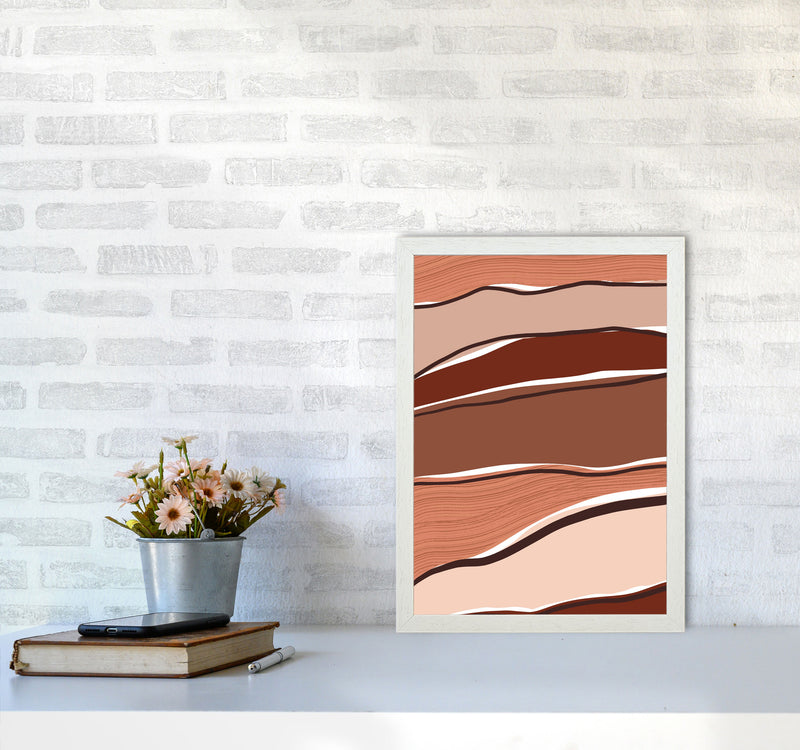 Abstract Stripes Art Print by Essentially Nomadic A3 Oak Frame