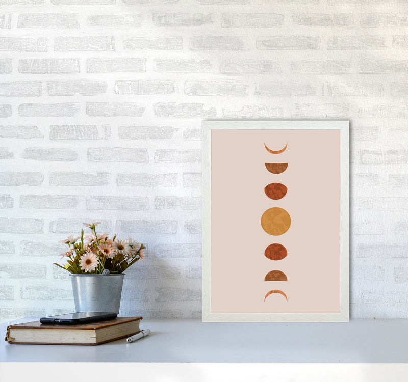 Moon  Phase Art Print by Essentially Nomadic A3 Oak Frame