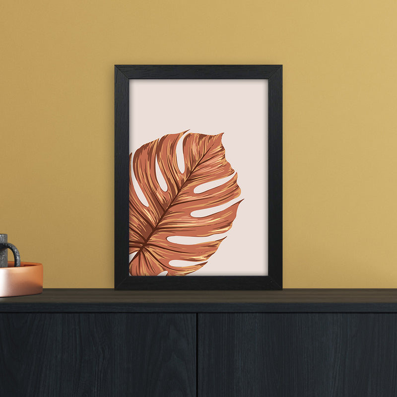 Monstera Leaf Teracotta Art Print by Essentially Nomadic A4 White Frame