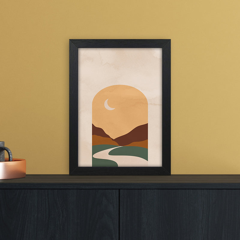 Road Moon Art Print by Essentially Nomadic A4 White Frame