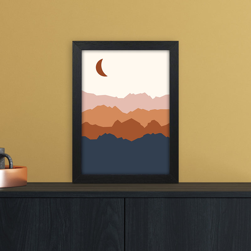 Moon Blue Mountain 01 Art Print by Essentially Nomadic A4 White Frame