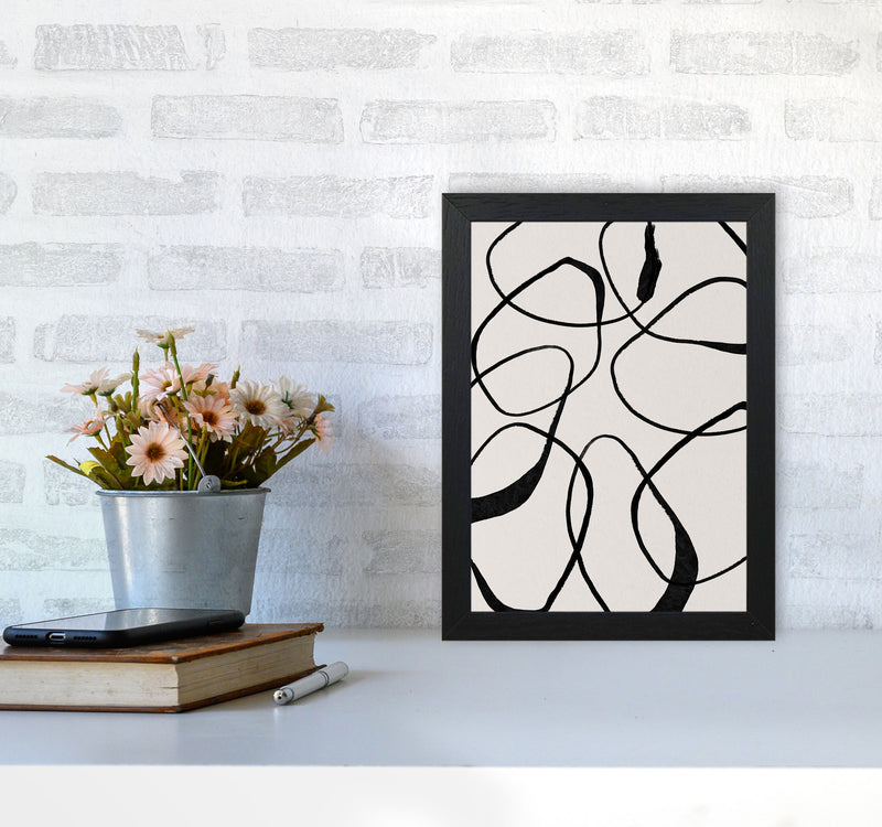 Abstract Scribble Art Print by Essentially Nomadic A4 White Frame
