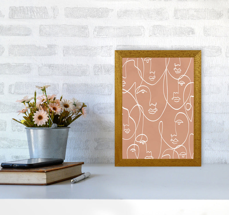 Face Beige Line Art Art Print by Essentially Nomadic A4 Print Only