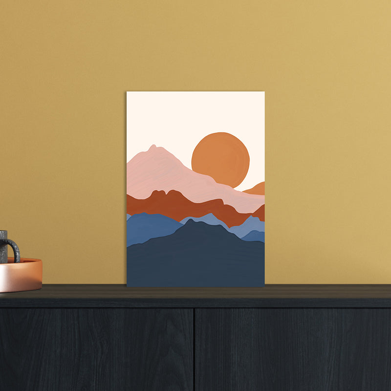 Astract Landscape Art Print by Essentially Nomadic A4 Black Frame