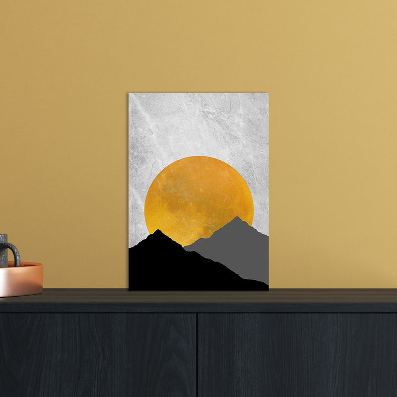 The Sunset Mountain Art Print by Essentially Nomadic A4 Black Frame