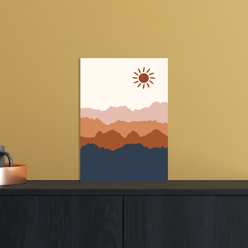 Sun Blue Mountain 02 Art Print by Essentially Nomadic A4 Black Frame