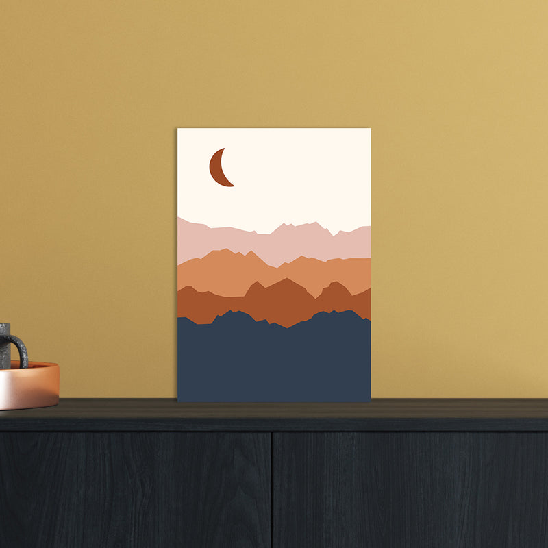 Moon Blue Mountain 01 Art Print by Essentially Nomadic A4 Black Frame