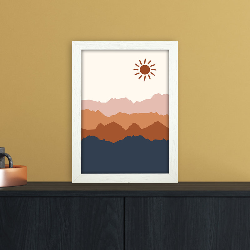 Sun Blue Mountain 02 Art Print by Essentially Nomadic A4 Oak Frame