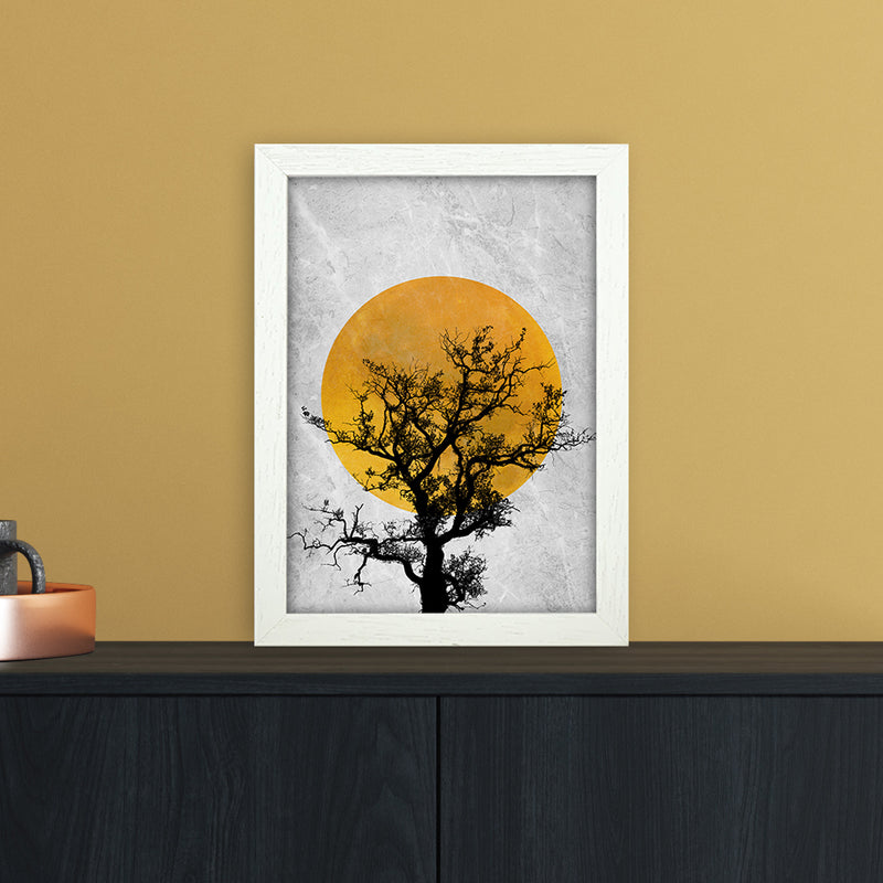 The Sunset Tree Art Print by Essentially Nomadic A4 Oak Frame