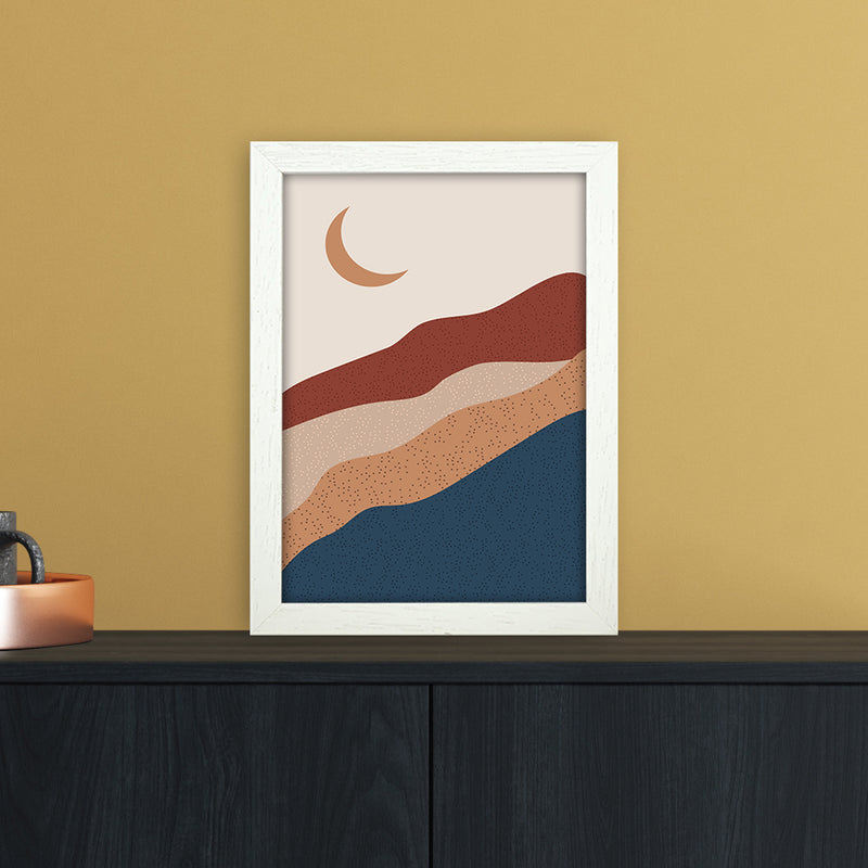 Moon Mountain Art Print by Essentially Nomadic A4 Oak Frame