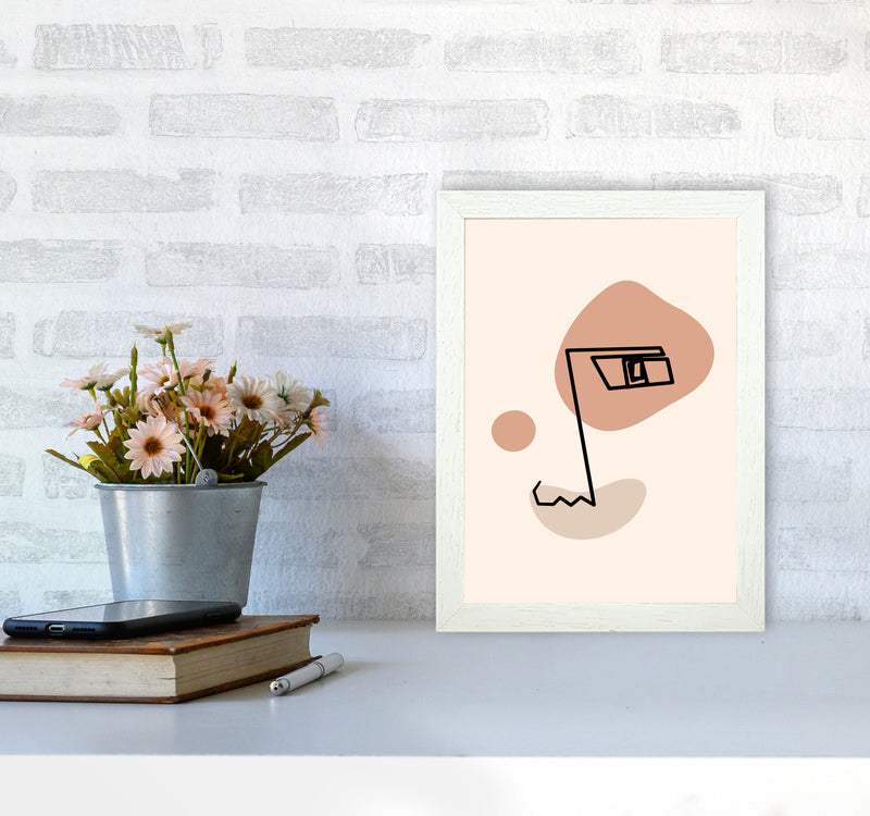 Absract 1 Face Line Art Art Print by Essentially Nomadic A4 Oak Frame