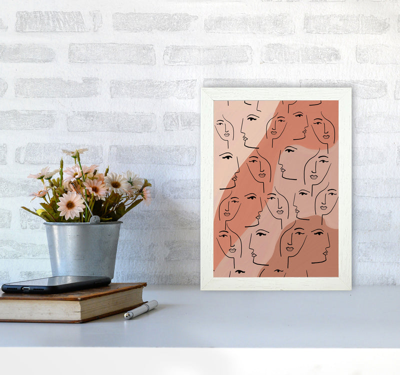 Faces Art Print by Essentially Nomadic A4 Oak Frame