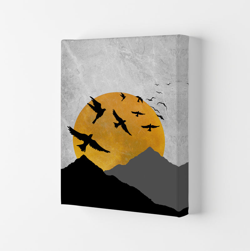The Sunset Mountain Bird Flying Art Print by Essentially Nomadic Canvas