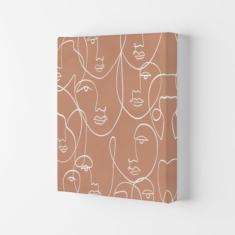 Face Beige Line Art Art Print by Essentially Nomadic Canvas