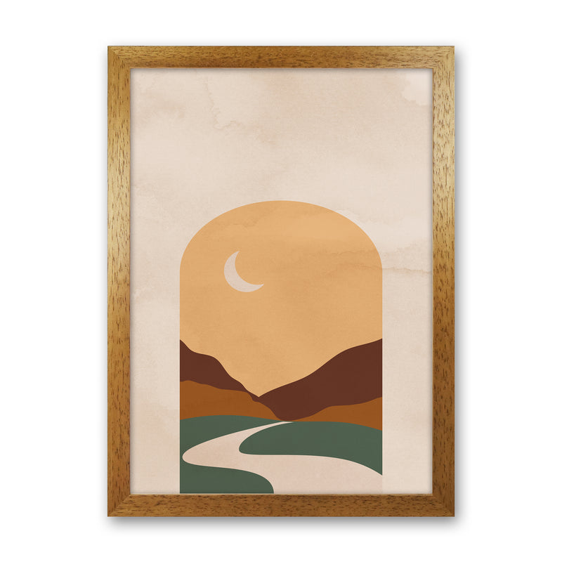 Road Moon Art Print by Essentially Nomadic Oak Grain