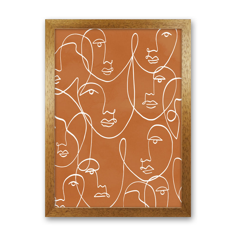 Face Line Art Art Print by Essentially Nomadic Oak Grain