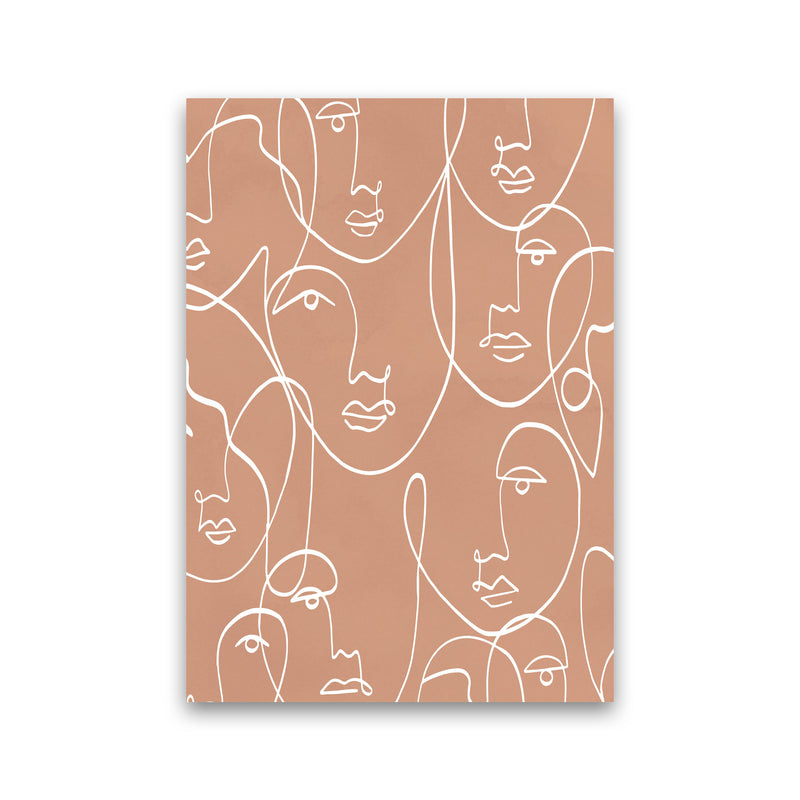 Face Beige Line Art Art Print by Essentially Nomadic Print Only