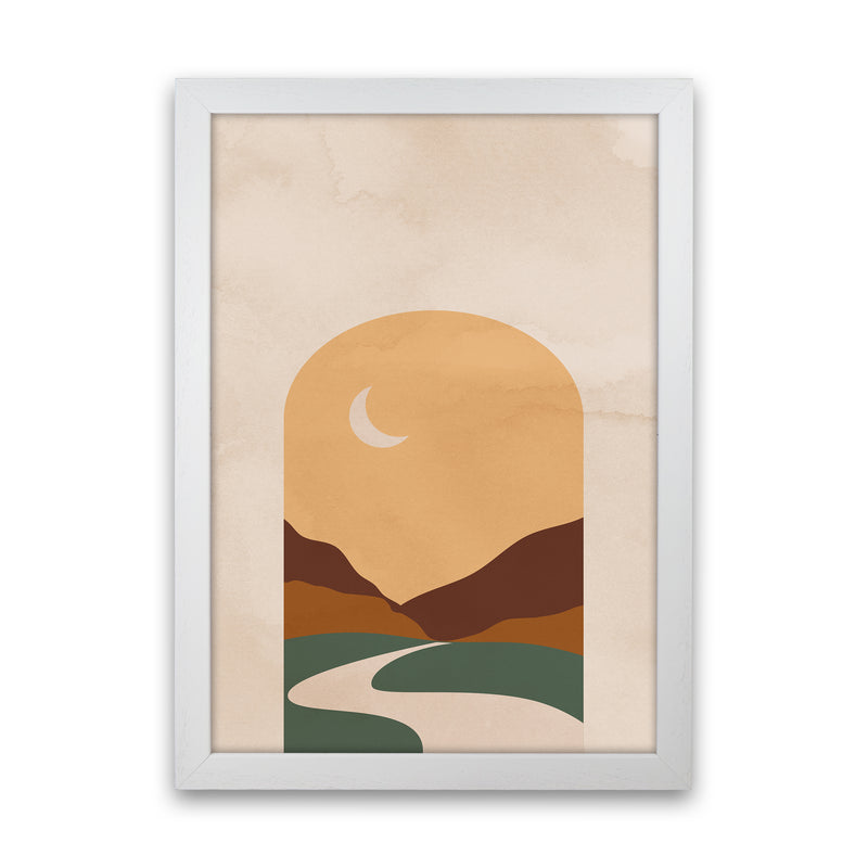 Road Moon Art Print by Essentially Nomadic White Grain