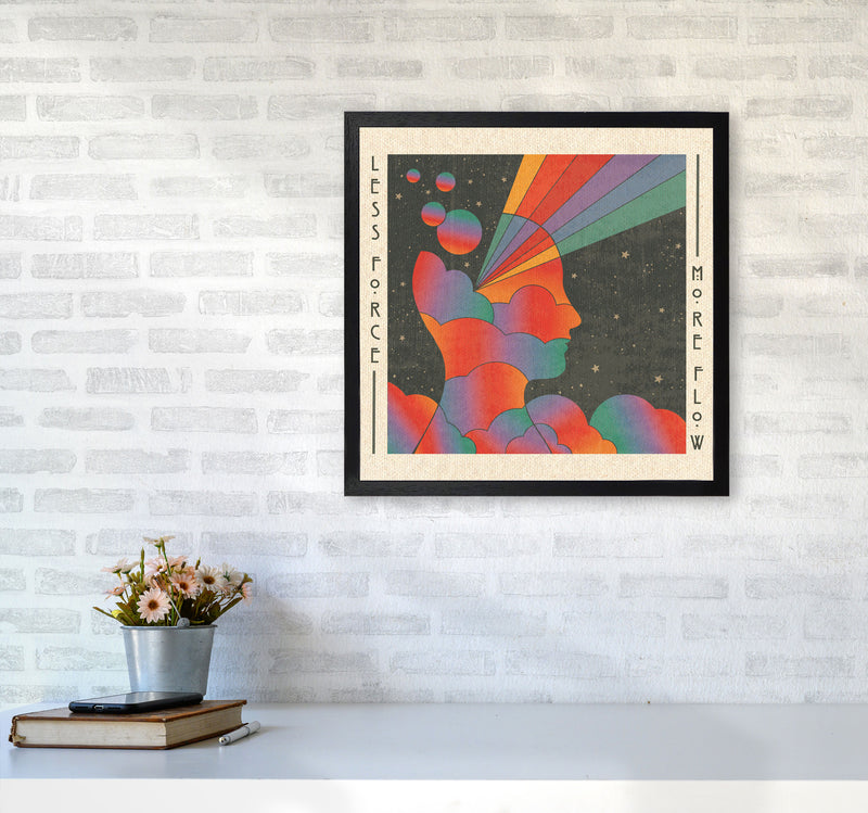 Less Force More Flow Art Print by Inktally5050 White Frame
