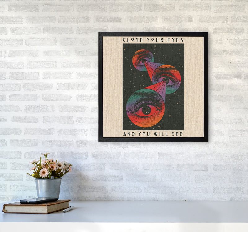 Close Your Eyes Art Print by Inktally5050 White Frame