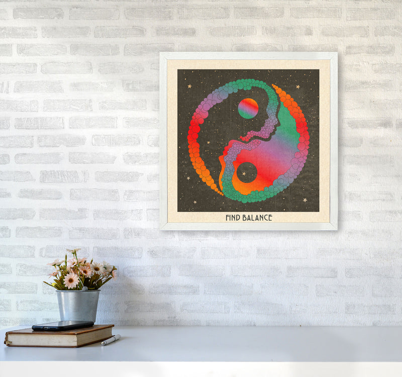 Find Balance Art Print by Inktally5050 Oak Frame