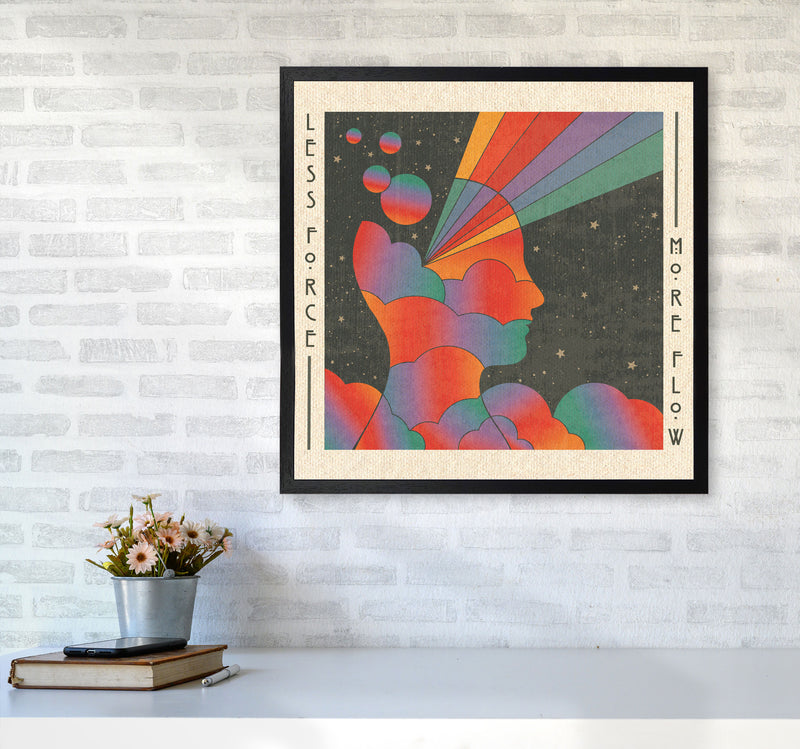 Less Force More Flow Art Print by Inktally6060 White Frame