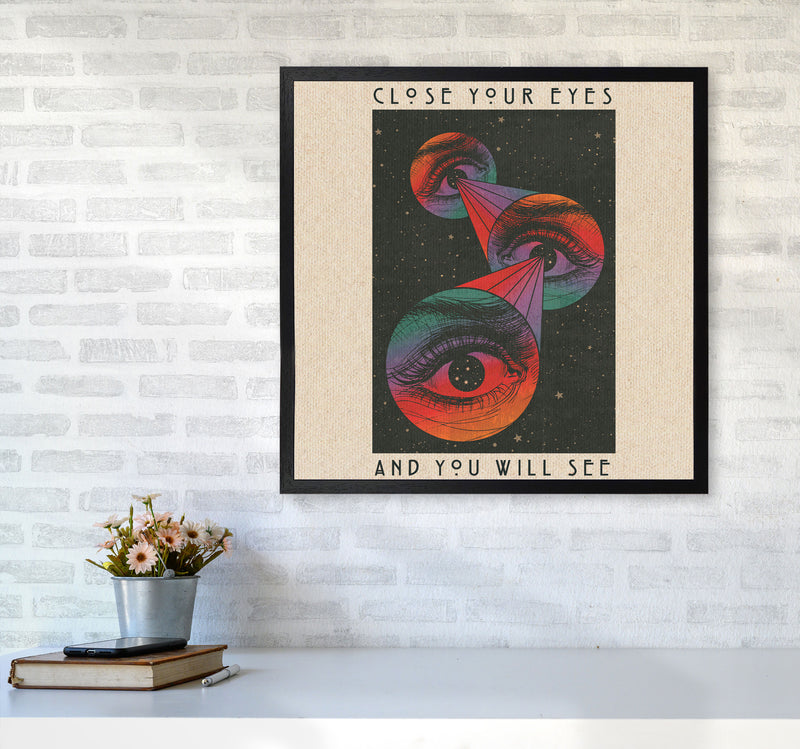 Close Your Eyes Art Print by Inktally6060 White Frame