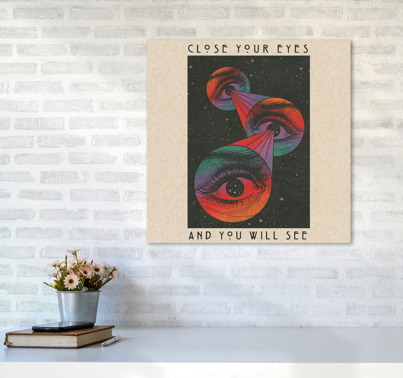 Close Your Eyes Art Print by Inktally6060 Black Frame